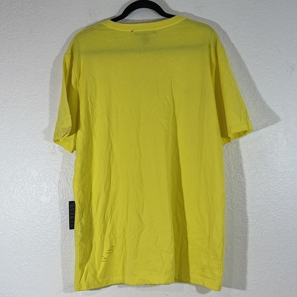 FOREVER 21 MEN Yellow Distressed Cotton Blend T Shirt Size Large New - Picture 3 of 6